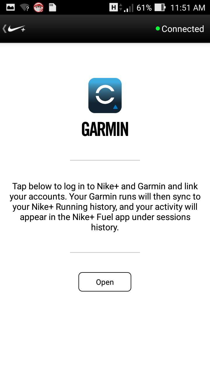 nike running app garmin connect
