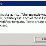Рис.1. Ошибка добавления рабочего процесса в Visual Studio 2010