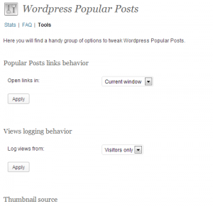 Рисунок 1. Внешний вид плагина WordPress Popular Posts